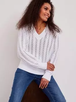 Пуловер ажурной вязки из хлопка Vinnis