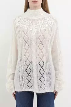 Пуловер ажурный из смесовой шерсти TWINSET