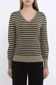 Пуловер c v-вырезом в полоску Taifun