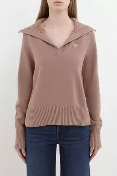 Пуловер хлопковый с отложным воротником Guess Jeans