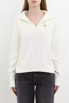 Пуловер хлопковый с отложным воротником Guess Jeans