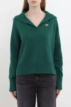 Пуловер хлопковый с отложным воротником Guess Jeans