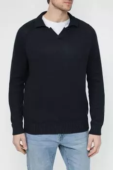 Пуловер хлопковый с отложным воротником Piombo