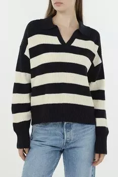 Пуловер хлопковый с V-вырезом в полоску LEVI'S