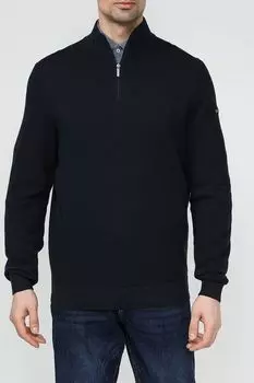 Пуловер хлопковый с воротником на молнии Bugatti