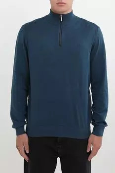 Пуловер хлопковый с воротником на молнии Bugatti