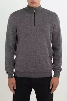 Пуловер хлопковый с воротником на молнии Bugatti