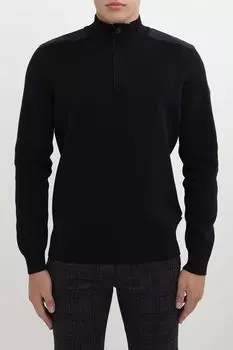 Пуловер хлопковый с воротником на молнии Bugatti