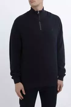 Пуловер хлопковый с воротником на молнии LERROS