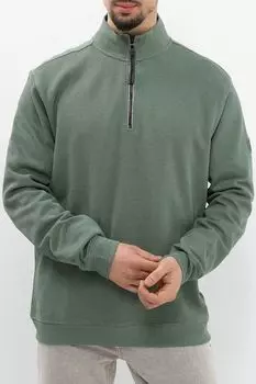 Пуловер хлопковый с воротником на молнии LERROS