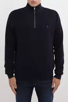 Пуловер хлопковый с воротником на молнии Tommy Hilfiger