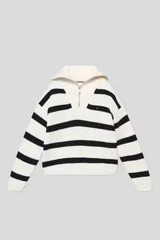 Пуловер хлопковый с воротником на молнии Tommy Hilfiger