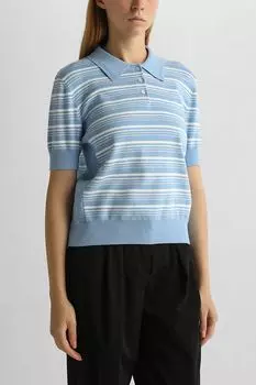 Пуловер хлопковый с воротником поло в полоску BELUCCI