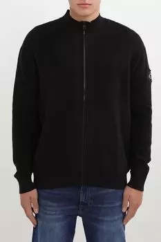 Пуловер хлопковый с воротником стойкой на молнии Calvin Klein Jeans