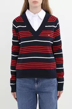 Пуловер хлопковый в полоску Tommy Jeans