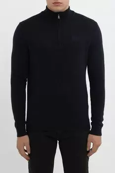 Пуловер из хлопка и шерсти с воротником на молнии Superdry