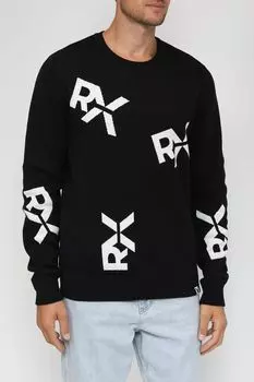 Пуловер с О-вырезом и принтом John Richmond