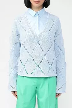 Пуловер с ромбовидным ажурным узором и перьями TWINSET