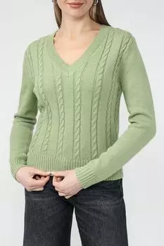 Пуловер с V-вырезом с узором косы BELUCCI