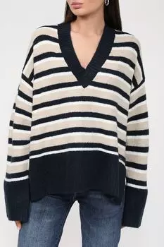 Пуловер с V-вырезом в полоску PEPE JEANS