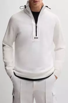 Пуловер с воротником на молнии BOSS