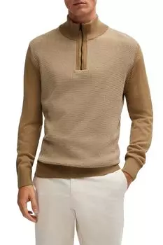 Пуловер с воротником на молнии BOSS