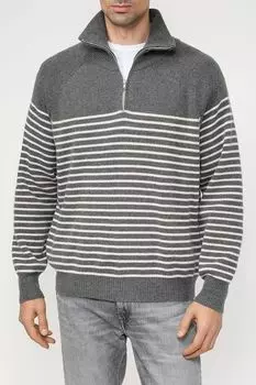 Пуловер с воротником на молнии в полоску Dunst
