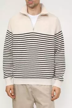 Пуловер с воротником на молнии в полоску Dunst