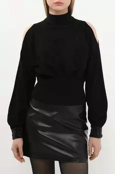 Пуловер с вырезами на плечах и стразами Guess