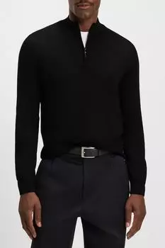 Пуловер шерстяной с воротником на молнии BOSS