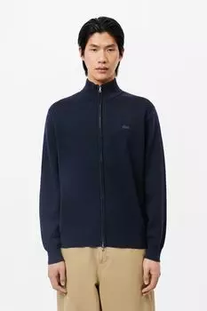 Пуловер шерстяной с воротником на молнии Lacoste