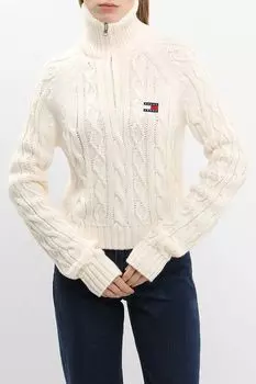 Пуловер текстурный с воротником на молнии Tommy Jeans