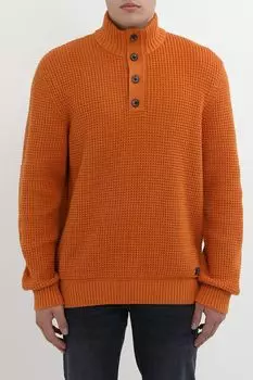 Пуловер текстурный с воротником на пуговицах LERROS