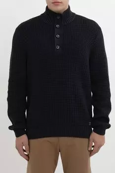 Пуловер текстурный с воротником на пуговицах LERROS