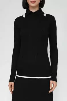 Пуловер в рубчик с отложным воротником BELUCCI