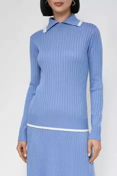 Пуловер в рубчик с отложным воротником BELUCCI