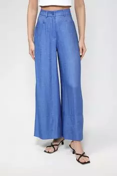 Расклешенные брюки из вискозы и льна SABRINA SCALA