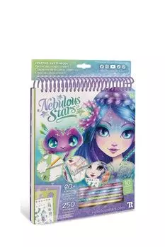 Раскраска из 35 скетч страниц и 5 цветных карандашей Серия Nenuphia Nebulous Stars