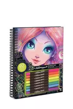 Раскраска из 60 черных скетч страниц и 8 неоновых гелиевых ручек Серия Coralia Nebulous Stars