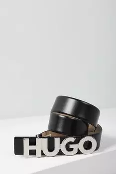 Ремень из итальянской кожи с пряжкой-логотипом HUGO