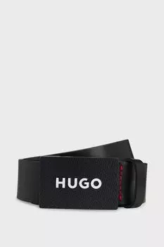 Ремень из матовой кожи с фирменной пряжкой HUGO