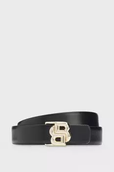 Ремень кожаный с пряжкой-монограммой BOSS