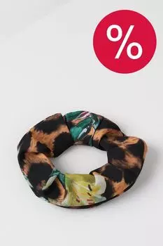 Резинка для волос шелковая Леопард с цветами ARTOGRAPH