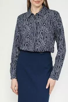 Рубашка атласная с принтом цепи UNQ