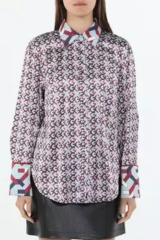 Рубашка атласная с принтом Guess