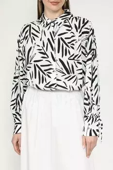Рубашка атласная с растительным принтом UNQ