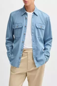 Рубашка джинсовая с карманами BOSS