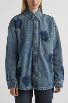 Рубашка джинсовая с принтом HUGO