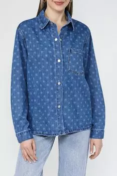 Рубашка джинсовая свободного кроя с принтом BELUCCI