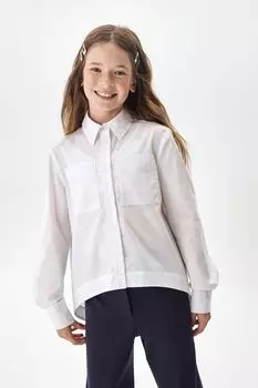 Рубашка хлопковая ассиметричного кроя с карманами SMENA